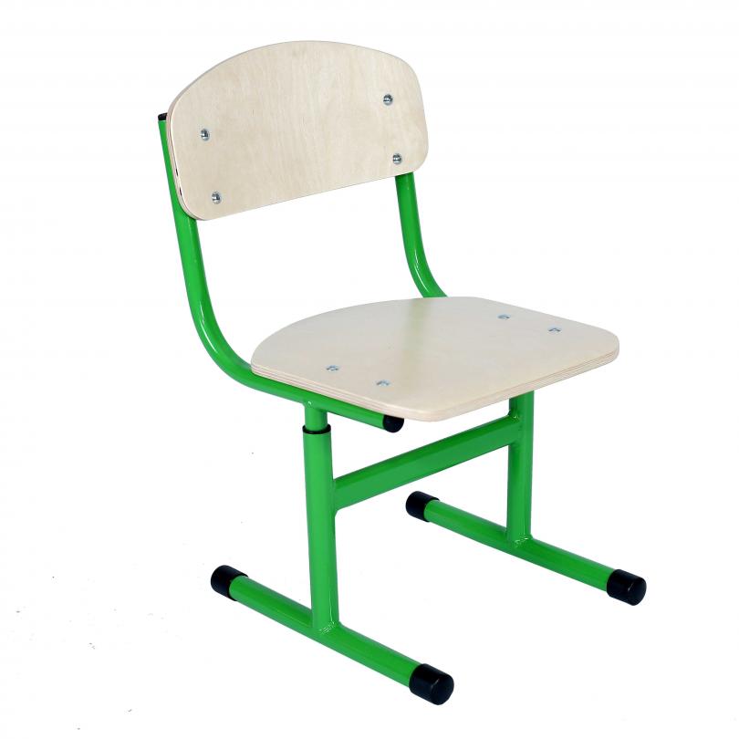 Стілець для дитячого садочку Т-подібний на круглій металевій трубі, регулюється на ростові групи №1-3,(ТОВ ‘’АЛМАНТ’’),310х333х539-619 мм. Н-260-340 мм.